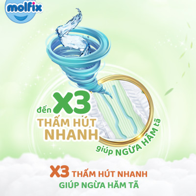 Tã/bỉm dán sơ sinh Molfix Thiên nhiên Jumbo Newborn (dưới 5kg) - Gói 70 miếng
