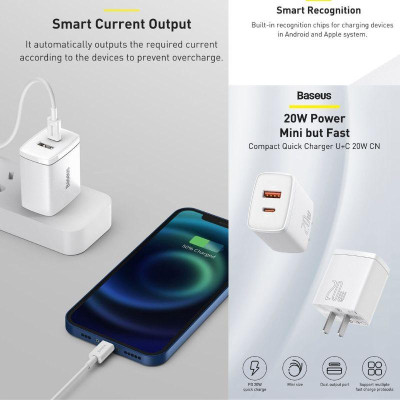 Củ sạc nhanh Baseus Compact Quick Charger 20W (CCXJ)- hàng chính hãng