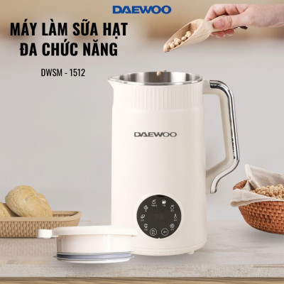 Máy Làm Sữa Hạt Daewoo 1.2L DWSM-1512, tặng Cẩm Nang 50 Công Thức - Máy Xay Nấu Đa Năng - Hàng chính hãng