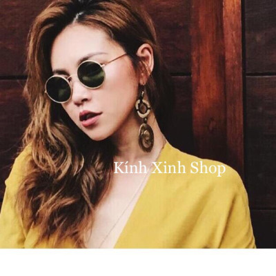 Kính râm Mắt tròn thầy bói kim loại - Hàng đẹp