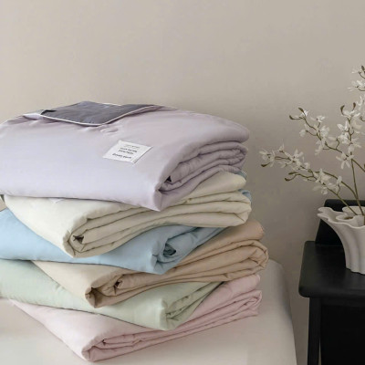 Bộ chăn chần ga gối thêu sợi tencel tự nhiên LIDACO ga phủ chần bông mềm êm decor cho phòng ngủ vintage