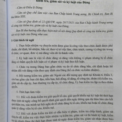 Sách Cẩm Nang Công Tác Đảng Ở Cơ Sở và Quy Định Mới về Kiểm Tra, Giám Sát, Kỷ Luật Đảng - V2534D