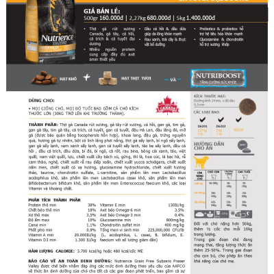 Thức Ăn Hạt Cho Chó Phốc Sóc - Nutrience Subzero Bao 2,27kg - 6 Loại Thịt (Bò, Cừu, Cá Hồi,...) Rau Củ, Trái Cây