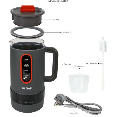 Máy làm sữa hạt đa năng Gali GL-1410A 1 lít 800w. Hàng nhập khẩu chính hãng, bảo hành 24 tháng