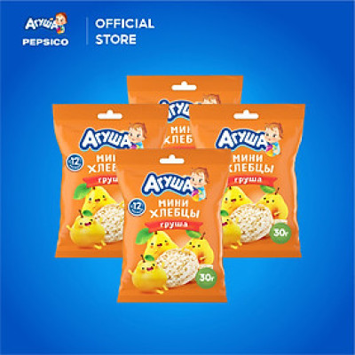 Combo 4 gói Bánh ăn dặm Agusha các vị hoa quả (30g/gói) dành cho bé từ 12 tháng trở lên