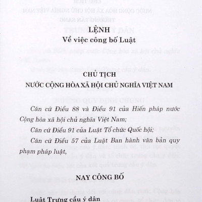 Luật Trưng Cầu Ý Dân (Hiện Hành)