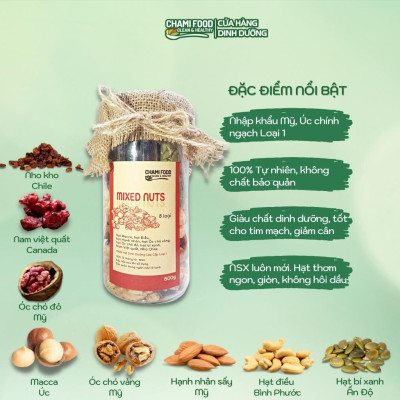 Hạt dinh dưỡng Chami 500G NHẬP KHẨU MỸ, ÚC CHÍNH NGẠCH LOẠI 1, giúp Giảm cân Đẹp Dáng, tốt cho Eat Clean