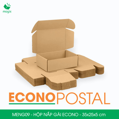MENG09 - 35x25x5 cm - 100 Hộp carton nắp gài đóng hàng giá rẻ, hộp gói hàng, hộp quà thời trang