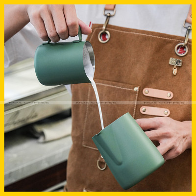 Ca đánh sữa màu xanh rêu | Dung tích 350ml và 600ml