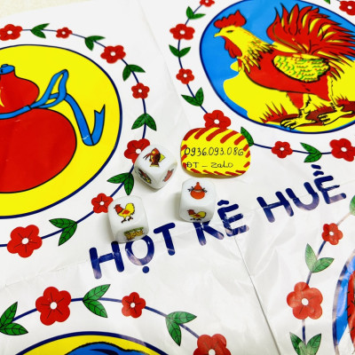 Bộ Đồ Chơi Giải Trí Lắc Bầu Cua Cá Cọp Bằng Giấy Hạt Xúc Xắc Bằng Nhựa 2cm