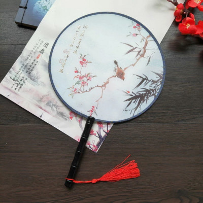 Quạt tròn cổ trang loại nhỏ, Quạt cổ trang Trung Hoa - Mẫu 5