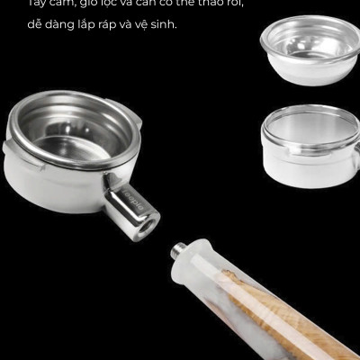 Tay cầm espresso không đáy kết hợp của gỗ và nhựa cây tư nhiên FEEPIE