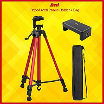 Chân giá đỡ máy chụp ảnh/ quay phim Tripod 3366 + Giá đỡ điện thoại - Hàng chính hãng