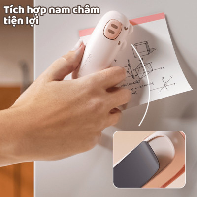 Máy Hàn Miệng Túi Cầm Tay Cute, Máy Ép Miệng Túi Đồ Ăn Vặt Sạc Pin Tích Hợp Nam Châm Kèm Đầu Cắt Tiện Dụng - Hàng Chính Hãng MINIIN