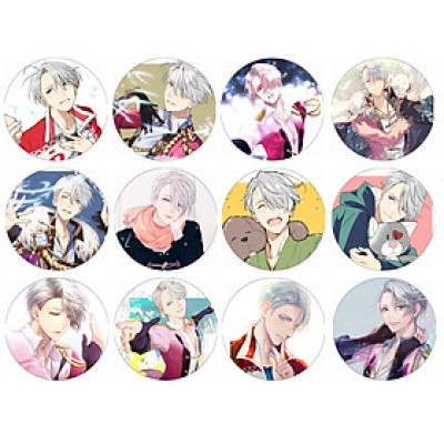 Huy hiệu YuriOn Ice  Combo 5 cái - Giao Mẫu Ngẫu Nhiên