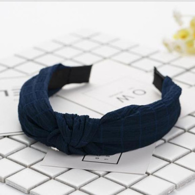 Bờm cài tóc turban nữ bản to mầu xanh đen BN20D