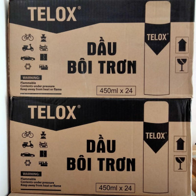 Thùng 24 bình xịt bôi trơn tách khuôn nhựa công nghiệp Telox BS3 (thấp) 450ml