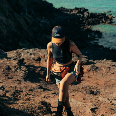 Nón kết, mũ lưỡi trai Trucker National Geographic vải kaki phối lưới form chẩn thời trang đường phố