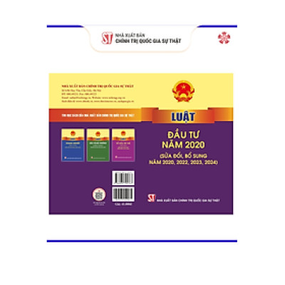 Luật đầu tư năm 2020 (sửa đổi, bổ sung năm 2020, 2023, 2024) bản in 2024
