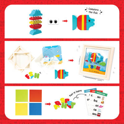 Đồ Chơi Bộ Lắp Ráp Khung Tranh Cá TOONYKIDS - Đồ Chơi Thông Minh Cho Bé - Creative Picture Farme TN00522 [Tặng Kèm Sticker]