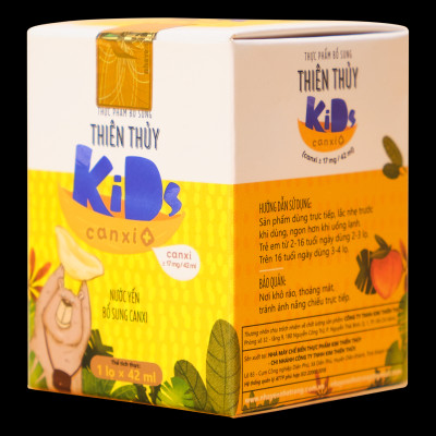 Nước Yến Sào Thiên Thủy Kids Canxi+ - Nhà Yến Nha Trang - Hộp 1 Lọ - Yến Kids - Tổ yến chưng sẵn dành cho trẻ em - Hàng Chính Hãng