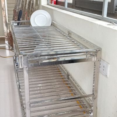 kệ để đồ nhà bếp inox 2 tầng kt c45 ,d104 ,sâu 40