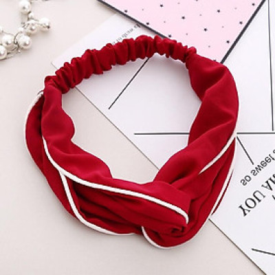 Băng đô màu trơn màu đỏ may mắn vải lụa mẫu mới phong cách Hàn Quốc
