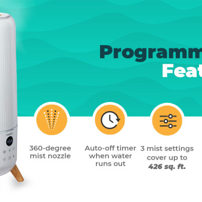 Máy tạo ẩm siêu âm khử khuẩn TotalComfort  Deluxe Homedics UHE-CMTF90 - Hàng nhập khẩu USA