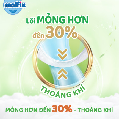 Tã/bỉm dán Molfix Thiên nhiên Jumbo S (4kg - 8kg) - Gói 54 miếng