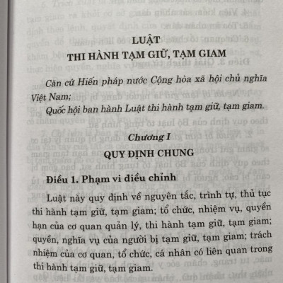 Luật Thi hành tạm giữ, tạm giam (hiện hành)