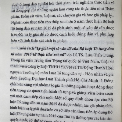 Lý giải một số vấn đề của Bộ luật tố tụng dân sự năm 2015 từ thực tiễn xét xử