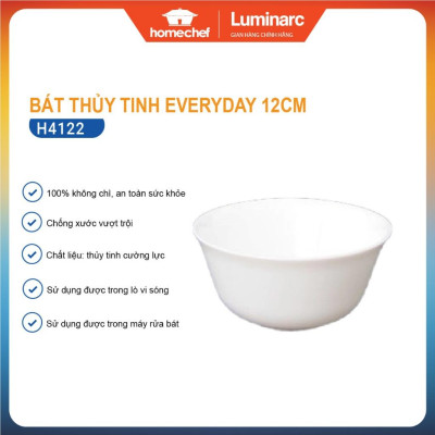 Bát (chén) ăn cơm thủy tinh Luminarc Carine 12cm H4122, dùng lò vi sóng, máy rửa bát | Hàng chính hãng