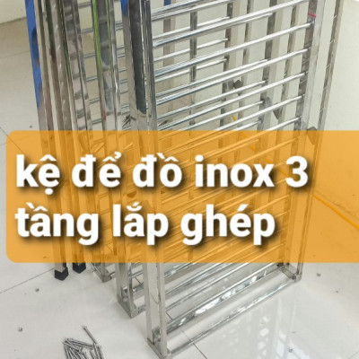 kệ để đồ nhà bếp inox 3 tầng c75 d104 ,s40 