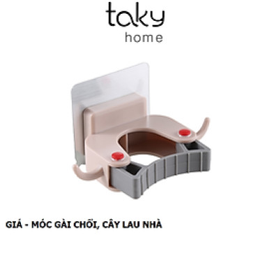 Móc Nhựa Đa Năng Dán Tường Treo Cán Chổi Hiện Đại, Cây Lau Nhà Gắn Tường, Chắc Chắn, Tiện Lợi Cho Mọi Nhà -TakyHome 4029