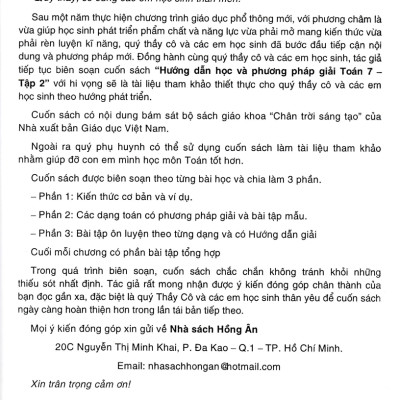 Sách tham khảo_Hướng Dẫn Học & Phương Pháp Giải Toán Lớp 7 - Tập 2 (Bám Sát SGK Chân Trời Sáng Tạo)_HA