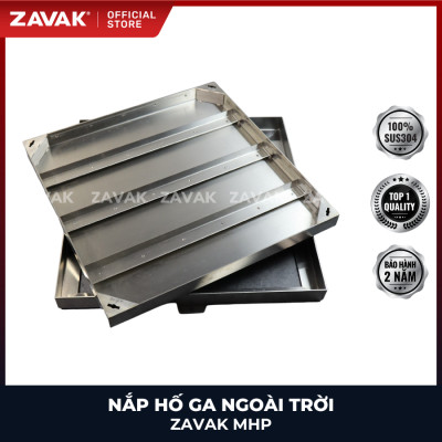 Nắp hố ga ngoài trời inox ZAVAK MHP*-AA60 / KT 60x60cm, lát gạch tối đa 4cm/ tải 800kg