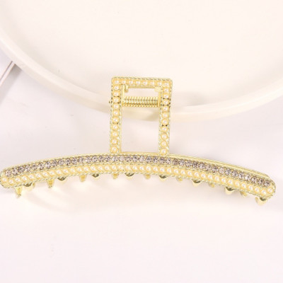 Kẹp tóc kim loại dạng dài ngọc trai đính đá sang trọng ( mẫu mới )