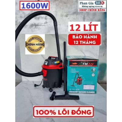 Máy Hút Bụi Cầm Tay JETMAN 12L, Máy Hút Bụi Công Nghiệp 1600W, Hút Bụi Cầm Tay 100% Dây Đồng, Bảo Hành 1 Năm