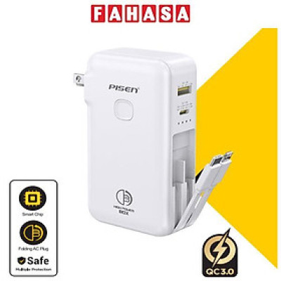 Sạc Dự Phòng Pisen Quick - High Power Box 22.5W 10000mAh - Màu Trắng