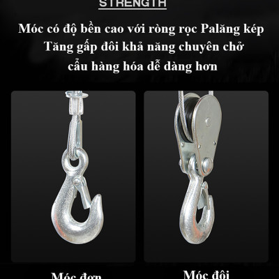 Bộ Tời Điện Kèm Rùa ABG PA1000 (250/500Kg) 12 Mét Giúp Máy Tời Treo Nâng Hạ Vật Nặng Dễ Dàng Trong Nhà Xưởng Công Nghiệp Và Đời Sống, Nâng Kéo Linh Hoạt, Hiệu Quả Cao – Hàng Chính Hãng