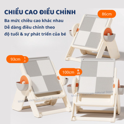 Bàn đồ chơi gấp gọn đa năng kèm bảng nam châm và ghế ngồi  Mideer Multifunctional Block Table