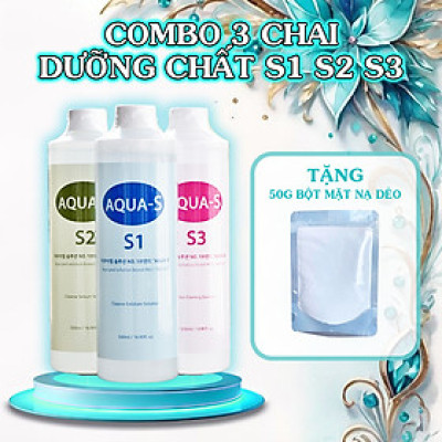 Combo 3 chai S1 S2 S3 - AHA BHA Lotion - Dùng Chung Với Máy Aqua Peel + Tặng 50g Mặt Nạ Dẻo (Hàng Chính Hãng)