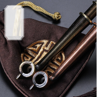 Tẩu thuốc hợp kim đồng cực đẹp phong cách cổ điển Trung Hoa kiểu dài ( màu ngẫu nhiên)