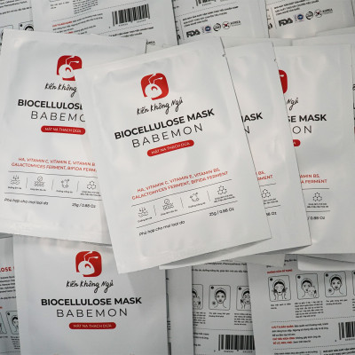 Mặt nạ thạch dừa Biocellulose Mask Babemon dưỡng sáng da, cấp ẩm, phục hồi, làm mờ dấu hiệu lão hóa