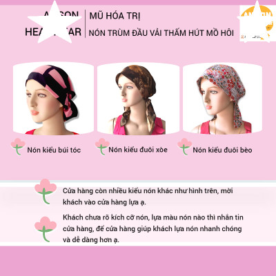 Nón hóa trị vải mềm mát, hút mồ hôi, bệnh nhân ung thư, chemo hat, nón trùm đầu [KIỂU ĐUÔI NGẮN-VÀNG KEM] 