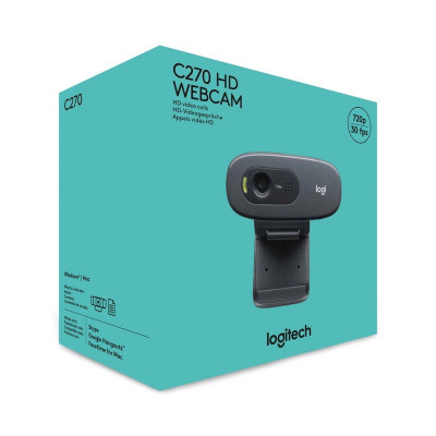 Webcam Logitech C270 720p HD - Hàng Chính Hãng