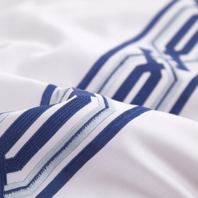 Bộ chăn ra Casa Bello Home - Set Serenity Blue Cotton lụa satin thêu họa tiết thêu 5 món