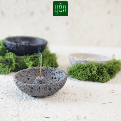 Đế Hứng Nhang Thảo Mộc Bằng Đá Phong Cách Wabi Sabi Trang Trí Nhà Bàn Thờ Thiền