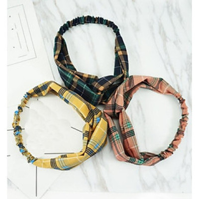 Combo 3 băng đô nữ TB38 kẻ karo và kẻ sọc giao mầu ngẫu nghiên