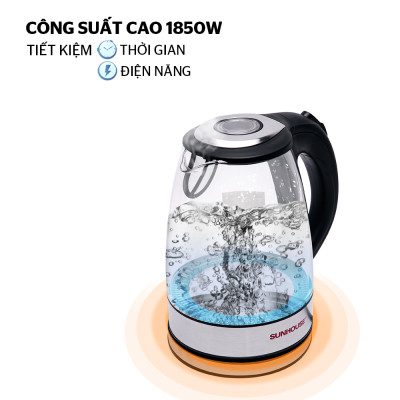 Ấm Siêu Tốc Thủy Tinh Sunhouse SHD1217- Hàng chính hãng